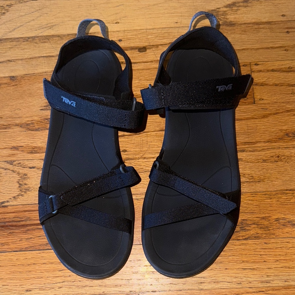 Teva Black Adjustable Strap Sandals